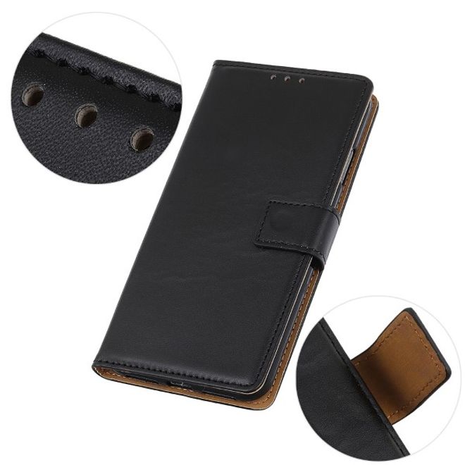 Xiaomi Redmi Note 8T Handy Hülle - Classic II Leder Bookcover Series - schwarz