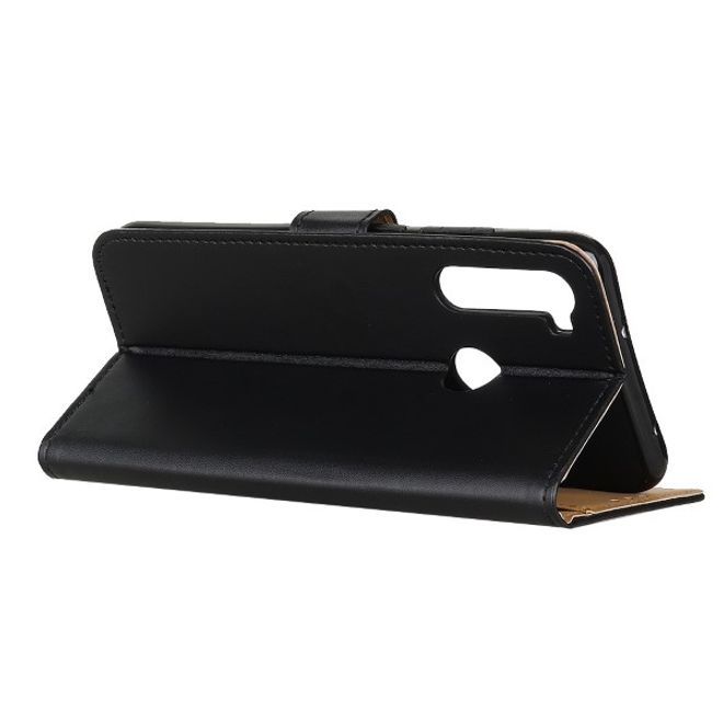 Xiaomi Redmi Note 8T Handy Hülle - Classic II Leder Bookcover Series - schwarz