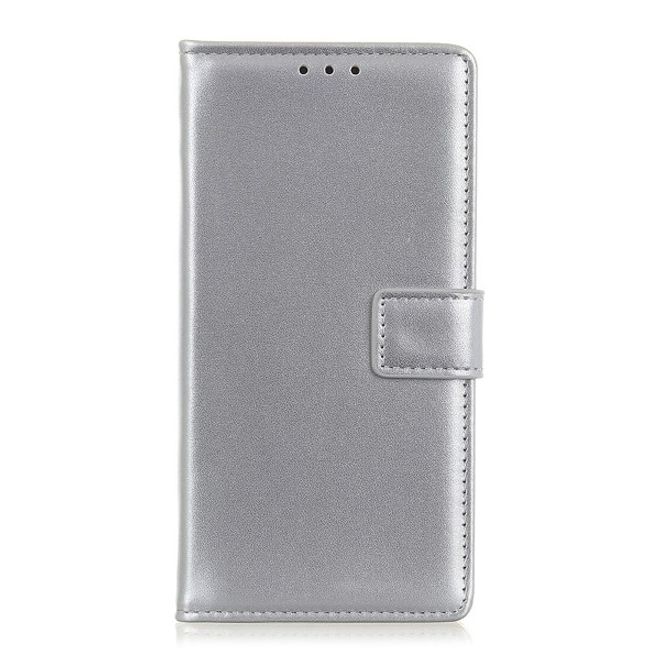 Xiaomi Redmi Note 8T Handy Hülle - Classic II Leder Bookcover Series - silber