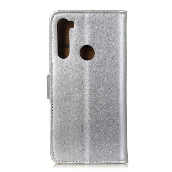 Xiaomi Redmi Note 8T Handy Hülle - Classic II Leder Bookcover Series - silber