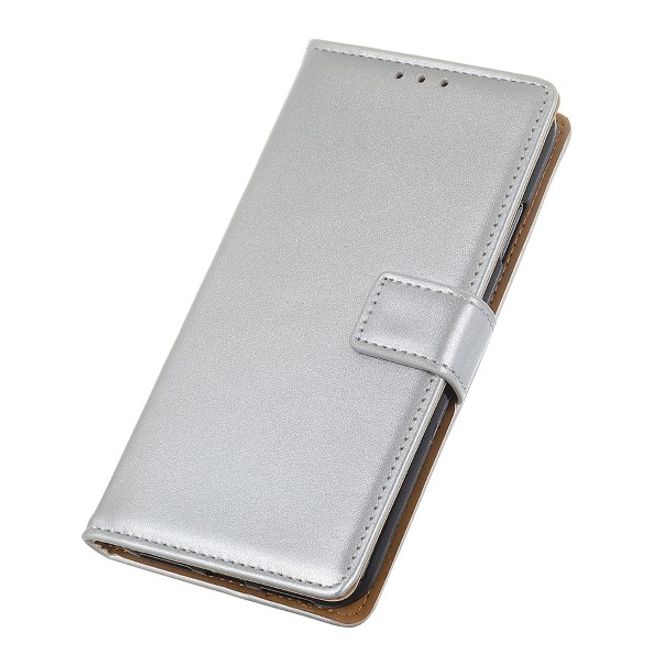 Xiaomi Redmi Note 8T Handy Hülle - Classic II Leder Bookcover Series - silber