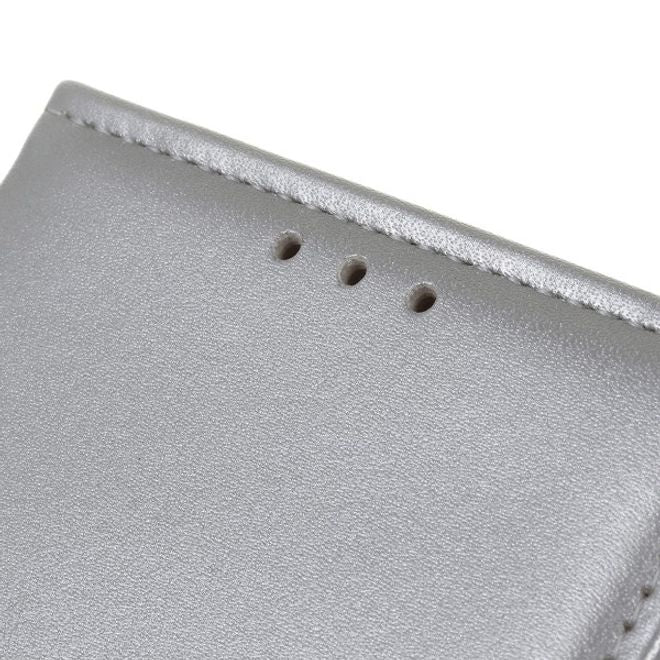 Xiaomi Redmi Note 8T Handy Hülle - Classic II Leder Bookcover Series - silber