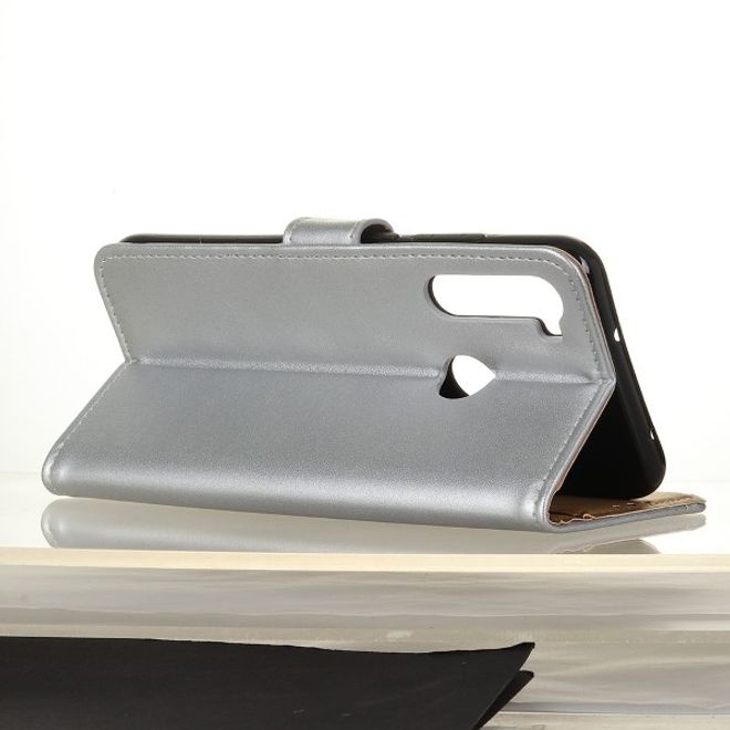Xiaomi Redmi Note 8T Handy Hülle - Classic II Leder Bookcover Series - silber