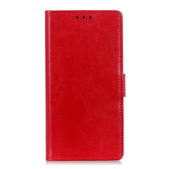 Xiaomi Redmi Note 8T Handyhülle - Crazy Horse Leder Bookcover Series - rot