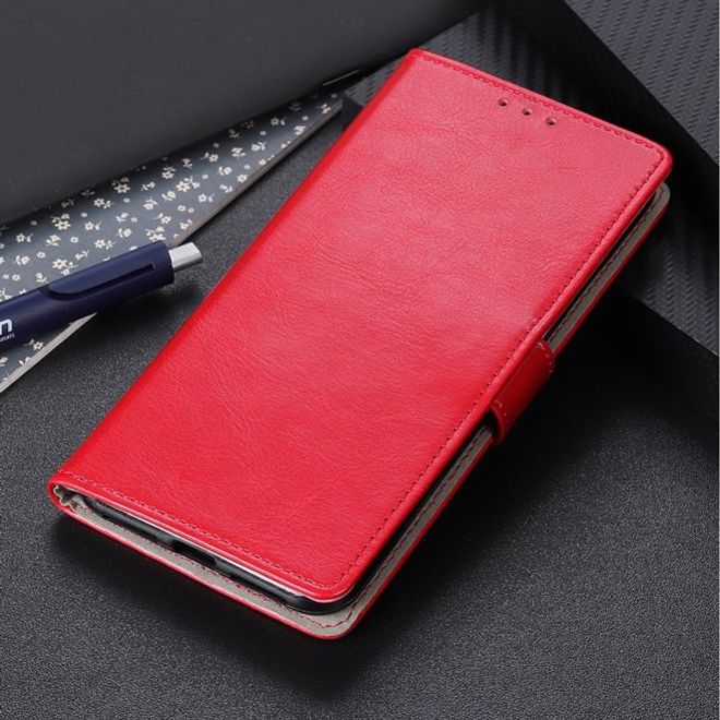 Xiaomi Redmi Note 8T Handyhülle - Crazy Horse Leder Bookcover Series - rot