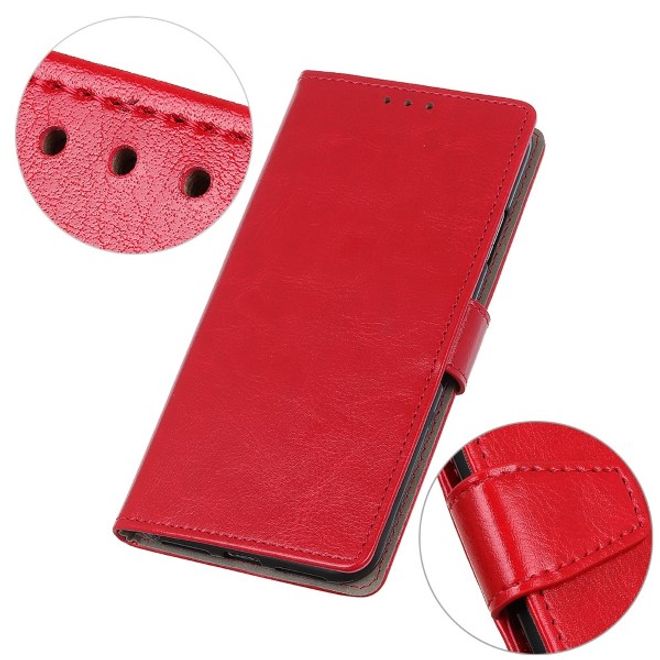 Xiaomi Redmi Note 8T Handyhülle - Crazy Horse Leder Bookcover Series - rot