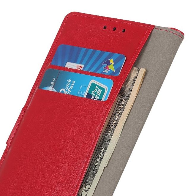 Xiaomi Redmi Note 8T Handyhülle - Crazy Horse Leder Bookcover Series - rot