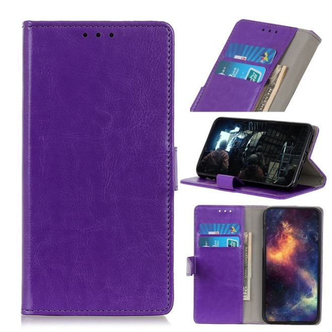 Xiaomi Redmi Note 8T Handyhülle - Crazy Horse Leder Bookcover Series - purpur