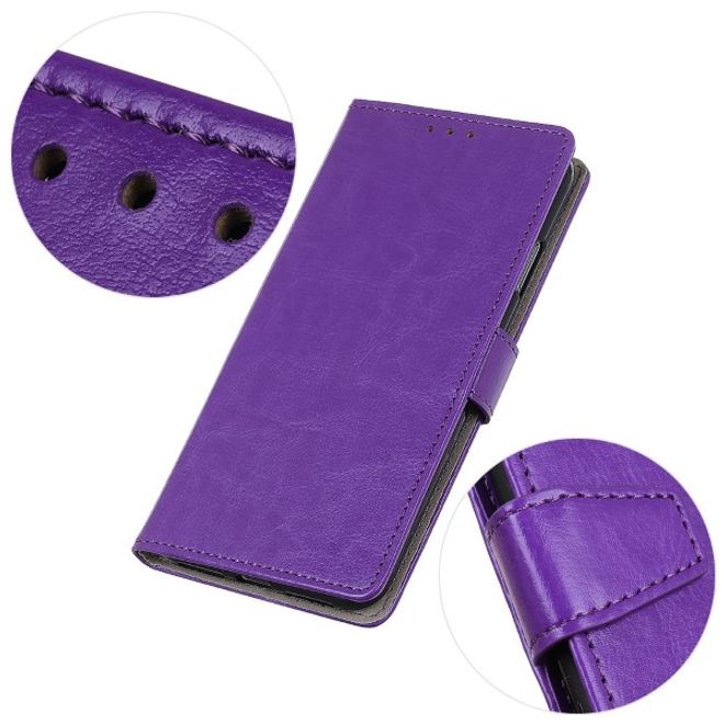 Xiaomi Redmi Note 8T Handyhülle - Crazy Horse Leder Bookcover Series - purpur
