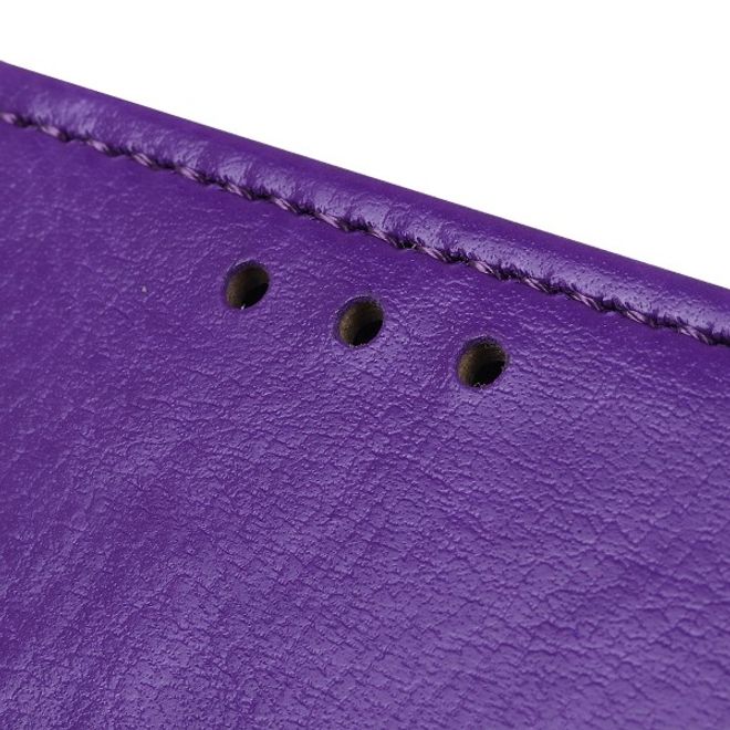 Xiaomi Redmi Note 8T Handyhülle - Crazy Horse Leder Bookcover Series - purpur