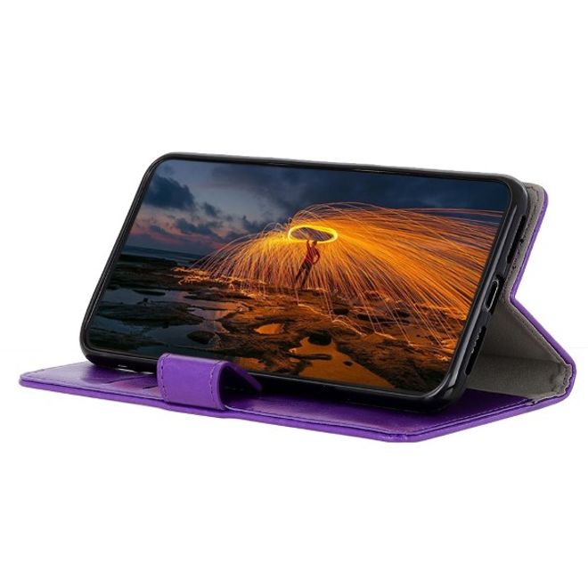Xiaomi Redmi Note 8T Handyhülle - Crazy Horse Leder Bookcover Series - purpur