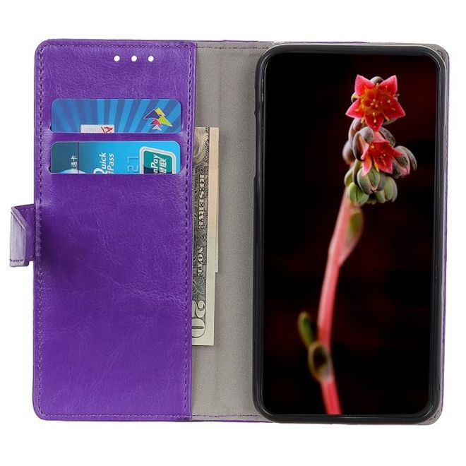 Xiaomi Redmi Note 8T Handyhülle - Crazy Horse Leder Bookcover Series - purpur