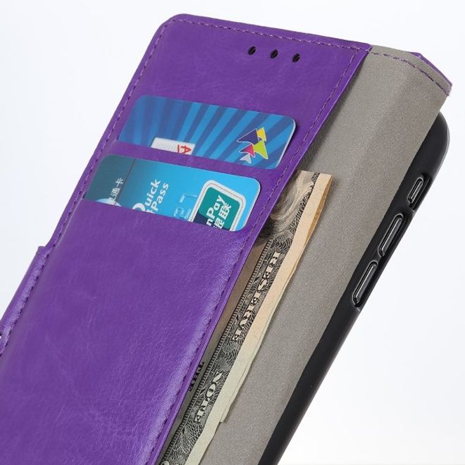 Xiaomi Redmi Note 8T Handyhülle - Crazy Horse Leder Bookcover Series - purpur