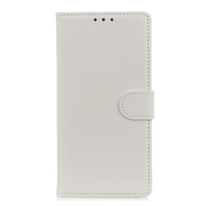 Xiaomi Redmi Note 8T Handy Hülle - Litchi Leder Bookcover Series - weiss