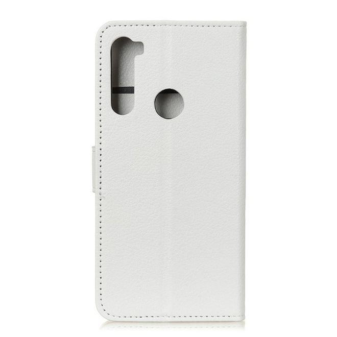 Xiaomi Redmi Note 8T Handy Hülle - Litchi Leder Bookcover Series - weiss
