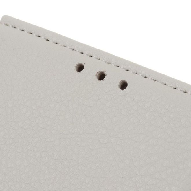 Xiaomi Redmi Note 8T Handy Hülle - Litchi Leder Bookcover Series - weiss