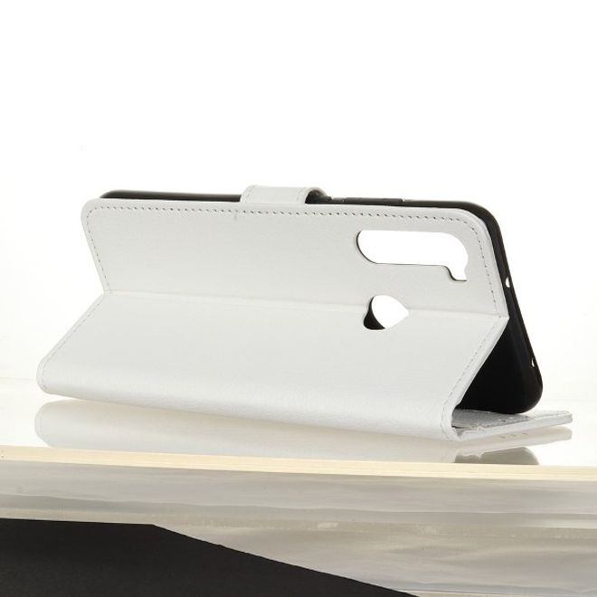 Xiaomi Redmi Note 8T Handy Hülle - Litchi Leder Bookcover Series - weiss