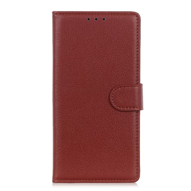 Xiaomi Redmi Note 8T Handy Hülle - Litchi Leder Bookcover Series - braun