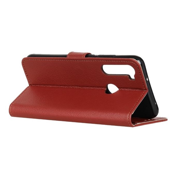 Xiaomi Redmi Note 8T Handy Hülle - Litchi Leder Bookcover Series - braun