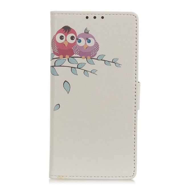 Xiaomi Redmi Note 8T Handy Hülle - Leder Bookcover Image Series - Eulen auf einem Ast