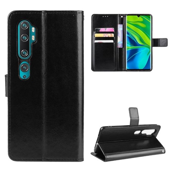 Xiaomi Mi Note 10 / Note 10 Pro Handyhülle - Crazy Horse IV Leder Bookcover Series - schwarz