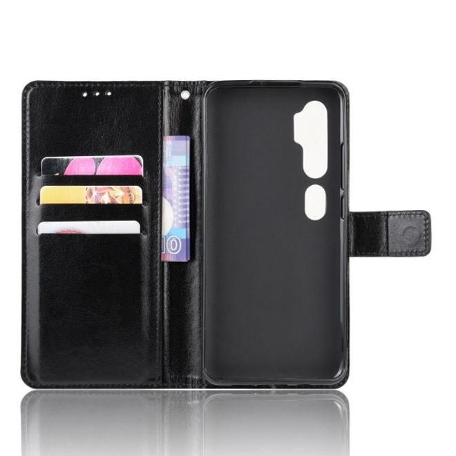 Xiaomi Mi Note 10 / Note 10 Pro Handyhülle - Crazy Horse IV Leder Bookcover Series - schwarz