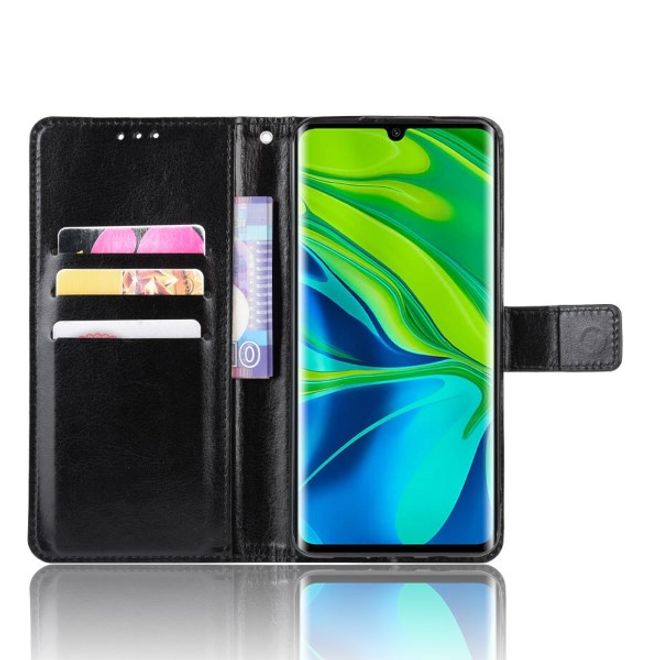 Xiaomi Mi Note 10 / Note 10 Pro Handyhülle - Crazy Horse IV Leder Bookcover Series - schwarz
