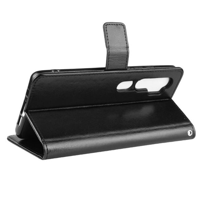 Xiaomi Mi Note 10 / Note 10 Pro Handyhülle - Crazy Horse IV Leder Bookcover Series - schwarz