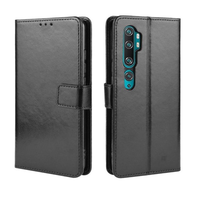 Xiaomi Mi Note 10 / Note 10 Pro Handyhülle - Crazy Horse IV Leder Bookcover Series - schwarz