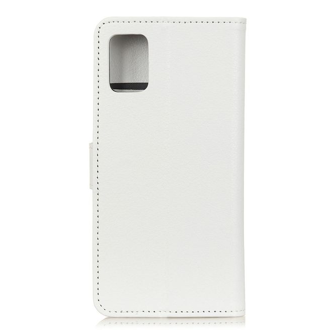 Samsung Galaxy S20 Ultra Handy Hülle - Litchi Leder Bookcover Series - weiss