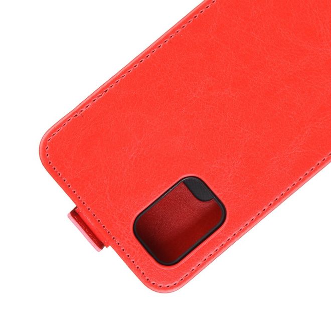 Samsung Galaxy A71 Handyhülle - Crazy Horse Leder Flipcase - vertikal - rot