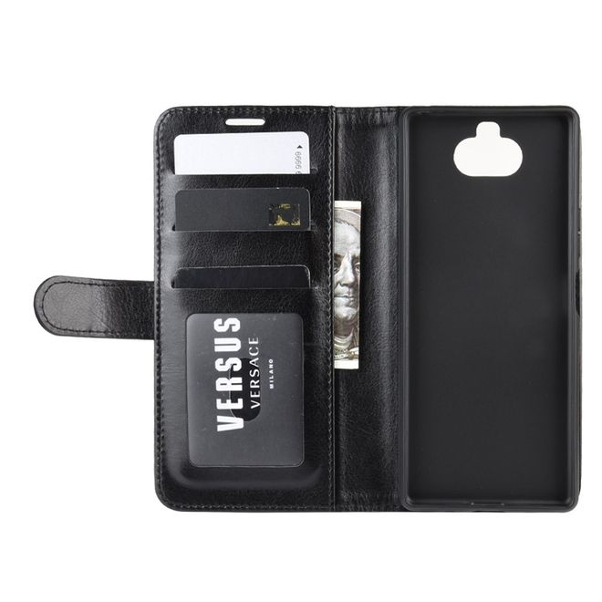 Sony Xperia 8 Handyhülle - Crazy Horse Leder Bookcover Series - schwarz