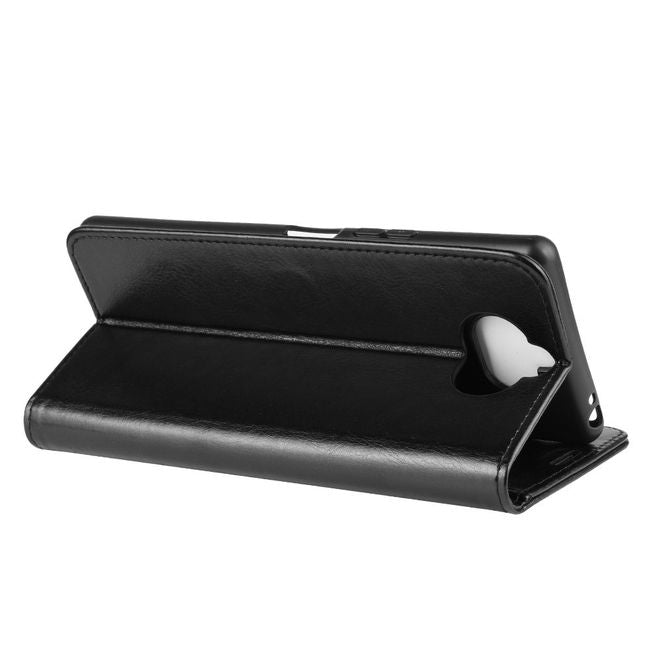 Sony Xperia 8 Handyhülle - Crazy Horse Leder Bookcover Series - schwarz