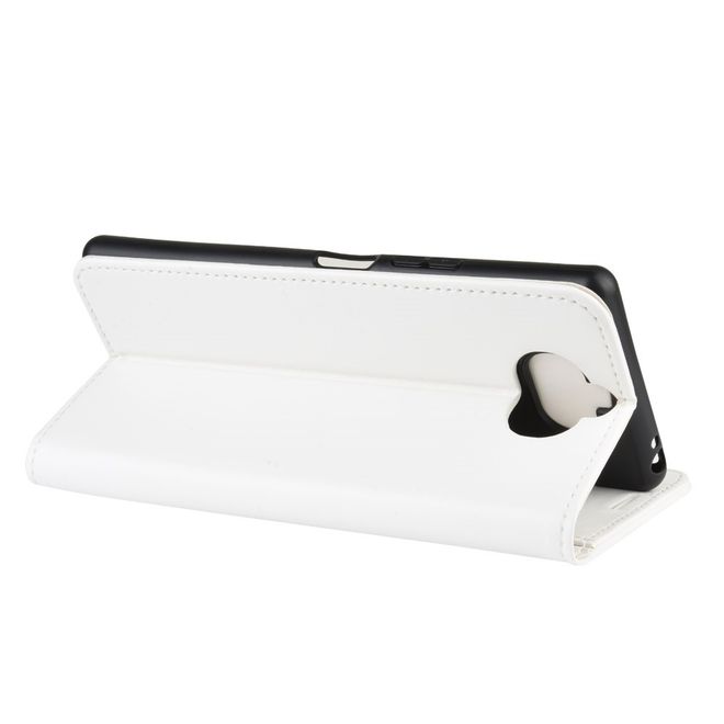 Sony Xperia 8 Handyhülle - Crazy Horse Leder Bookcover Series - weiss