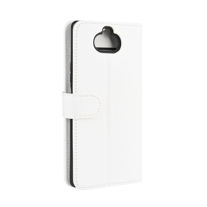 Sony Xperia 8 Handyhülle - Crazy Horse Leder Bookcover Series - weiss