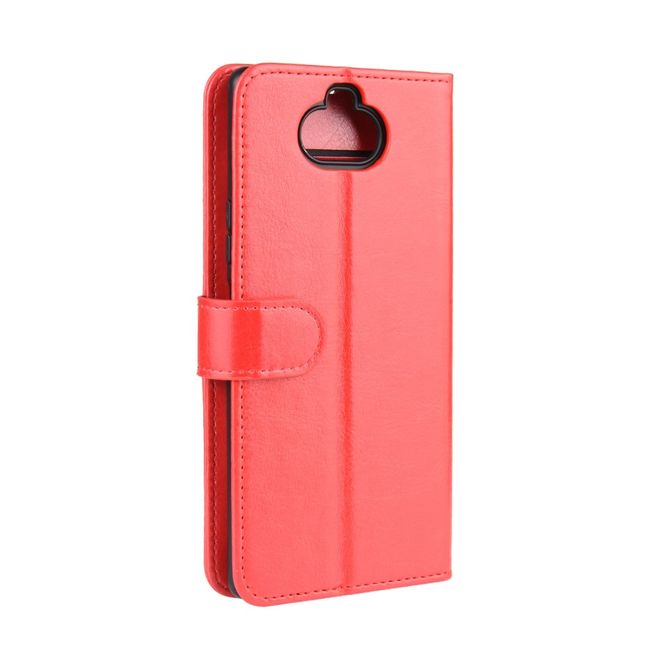 Sony Xperia 8 Handyhülle - Crazy Horse Leder Bookcover Series - rot