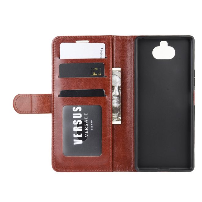 Sony Xperia 8 Handyhülle - Crazy Horse Leder Bookcover Series - braun