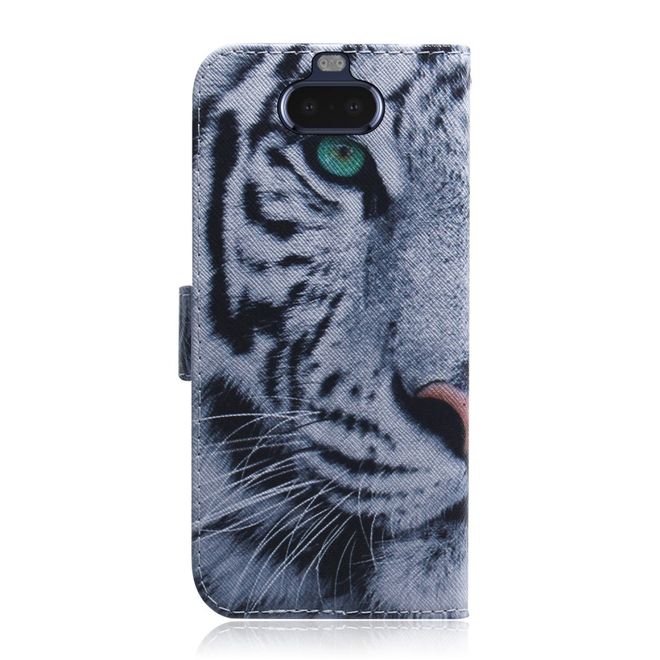 Sony Xperia 8 Handy Hülle - Leder Bookcover Image Series - Tiger