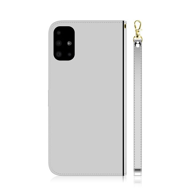 Samsung Galaxy A51 Hülle - Mirror Surface Bookcover Series - silber
