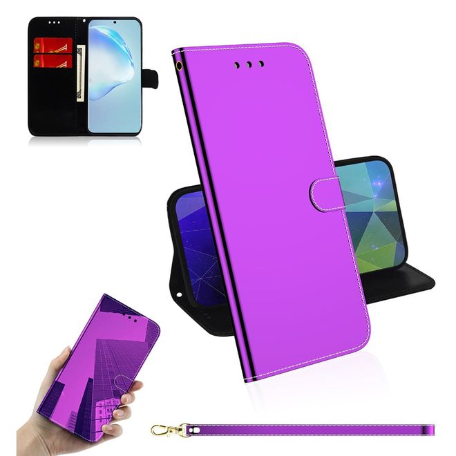 Samsung Galaxy S20 Ultra Hülle - Mirror Surface Bookcover Series - purpur