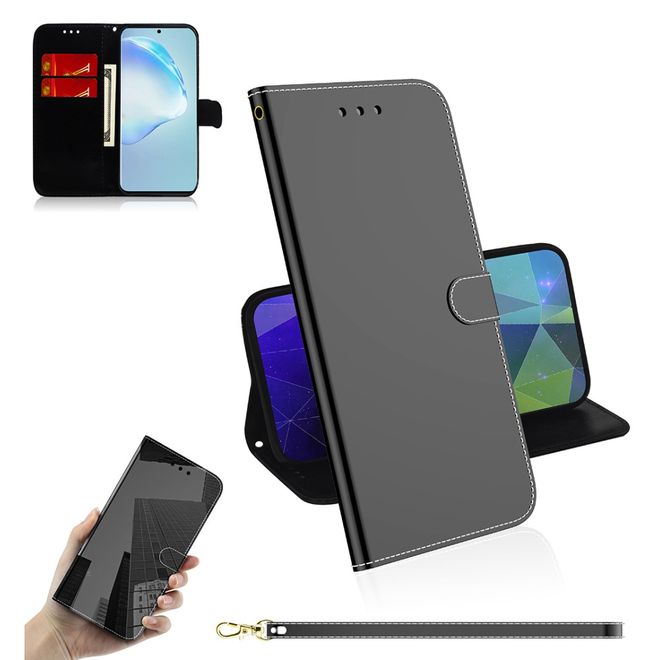 Samsung Galaxy S20 Plus Hülle - Mirror Surface Bookcover Series - schwarz