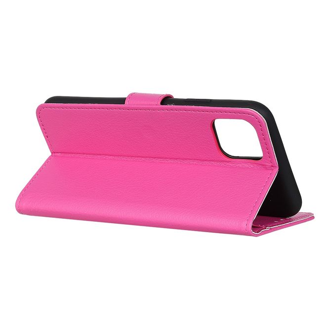 Samsung Galaxy Note 10 Lite Handy Hülle - Litchi Leder Bookcover Series - rosa