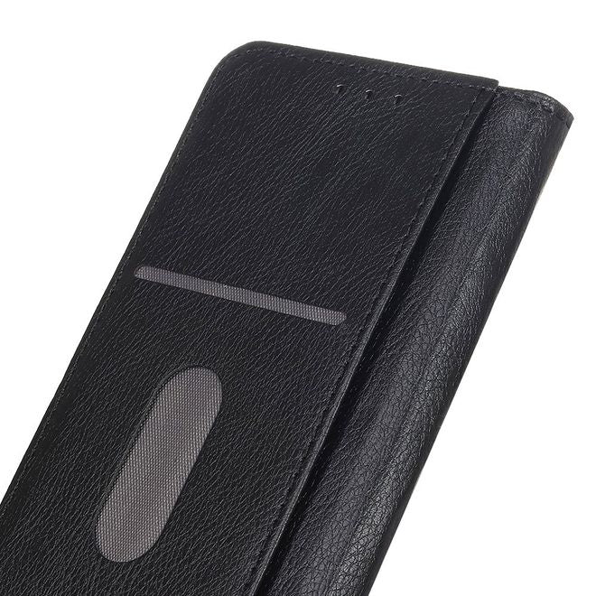 Samsung Galaxy Note 10 Lite Handy Hülle - Litchi V Leder Bookcover Series - schwarz