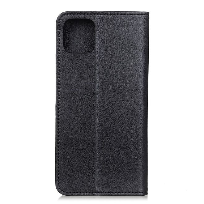 Samsung Galaxy Note 10 Lite Handy Hülle - Litchi V Leder Bookcover Series - schwarz