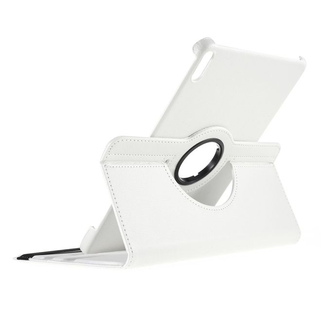 Huawei MatePad Pro Hülle - 360° rotierbares Case aus Leder - weiss