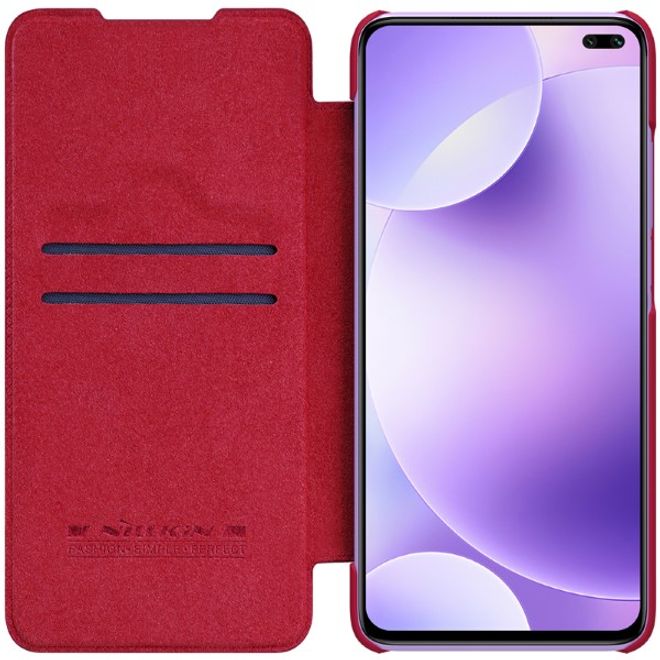 Nillkin - Xiaomi Redmi K30 / K30 5G Hülle - Leder Book Case - Qin Series - rot