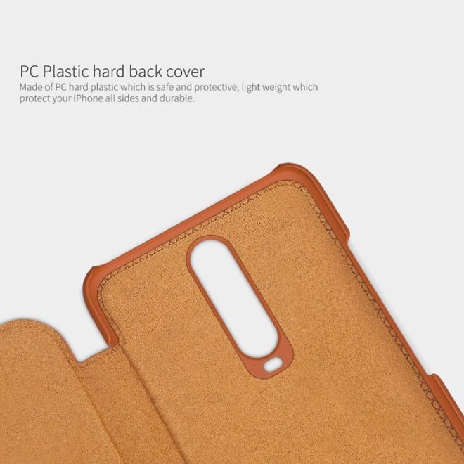 Nillkin - Xiaomi Redmi K30 / K30 5G Hülle - Leder Book Case - Qin Series - braun