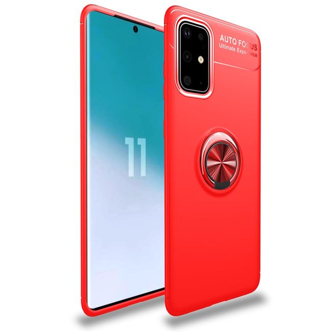 Samsung Galaxy S20+ Hülle - Softcase mit Fingergriff Halterung - Kickstand Series - rot