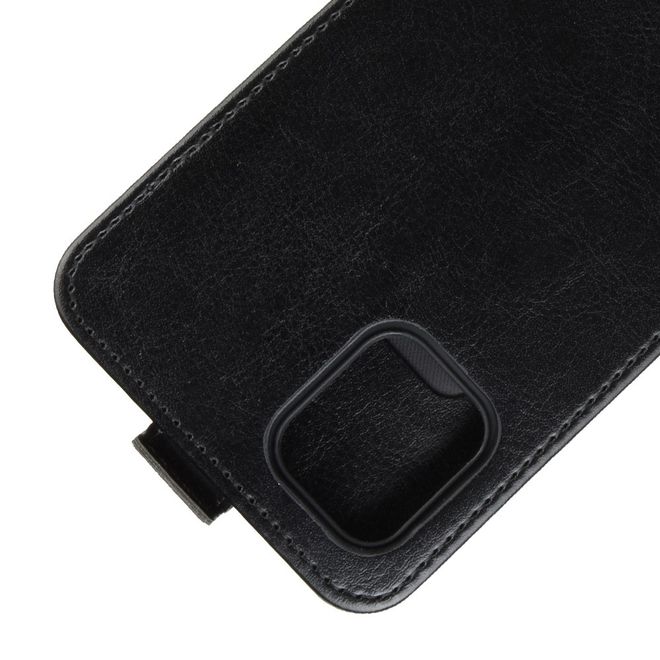 Samsung Galaxy Note 10 Lite Handyhülle - Crazy Horse Leder Flipcase - vertikal - schwarz