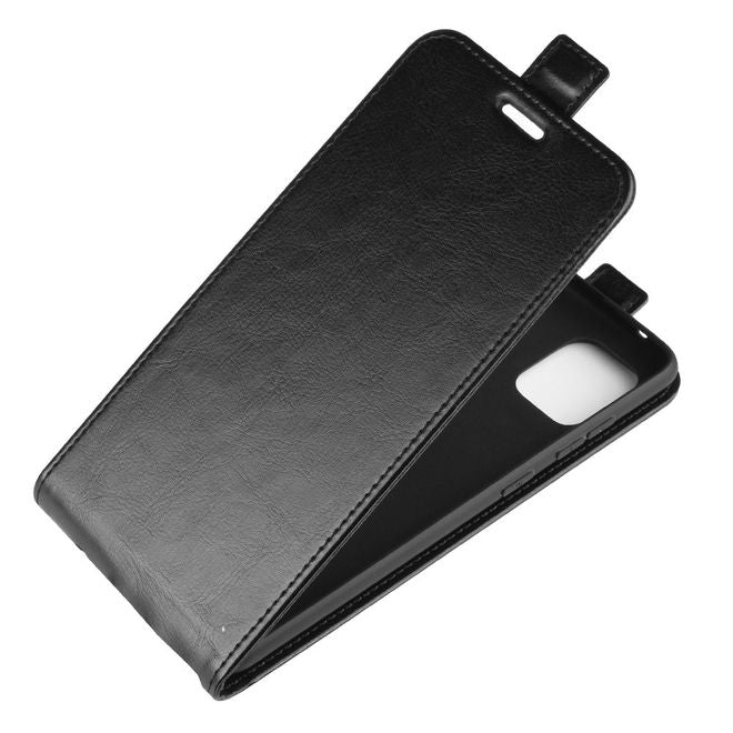 Samsung Galaxy Note 10 Lite Handyhülle - Crazy Horse Leder Flipcase - vertikal - schwarz